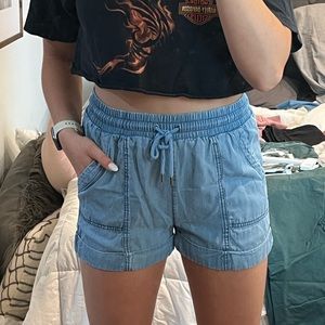 Faux Denim Shorts
